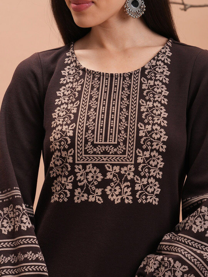 Vishudh Winter Floral Printed Kurta