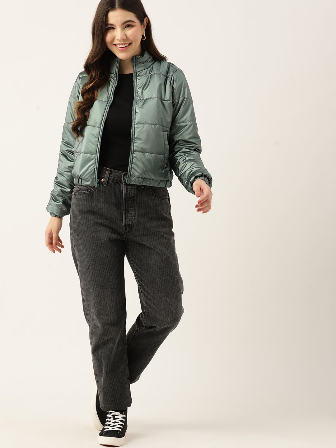 DressBerry Mock Collar Padded Jacket