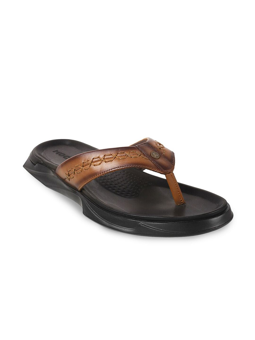 Mochi Men Textured Leather Comfort Sandals