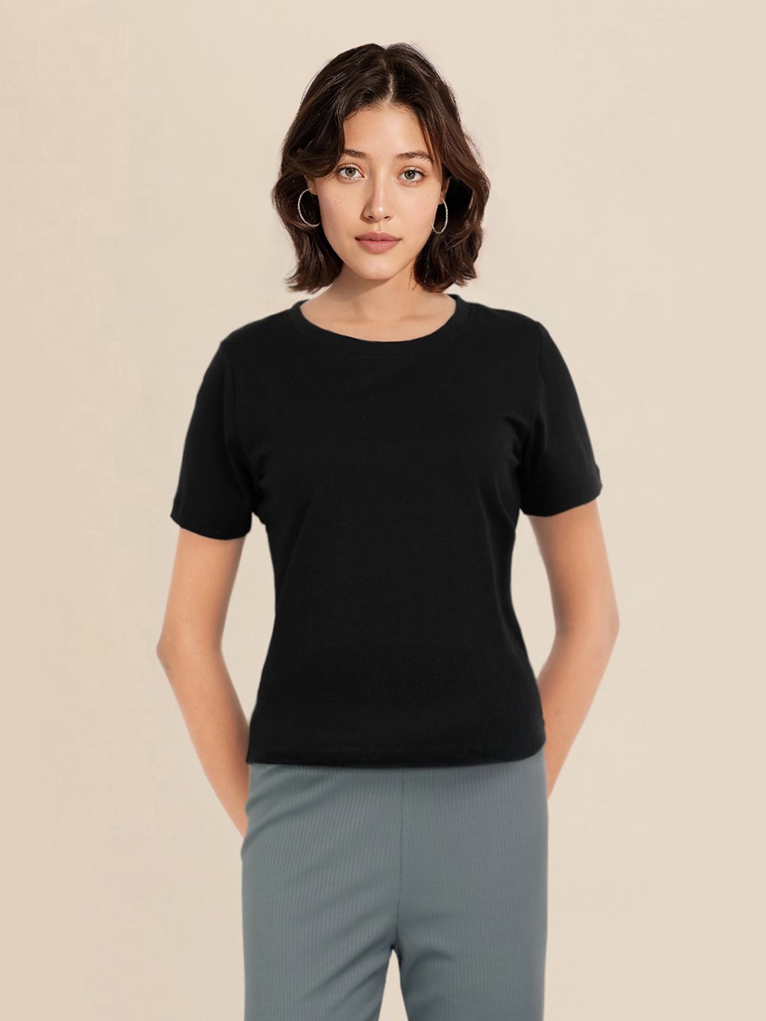 DressBerry Solid Round Neck T-shirt