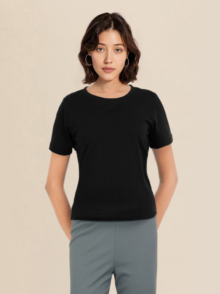 DressBerry Solid Round Neck T-shirt