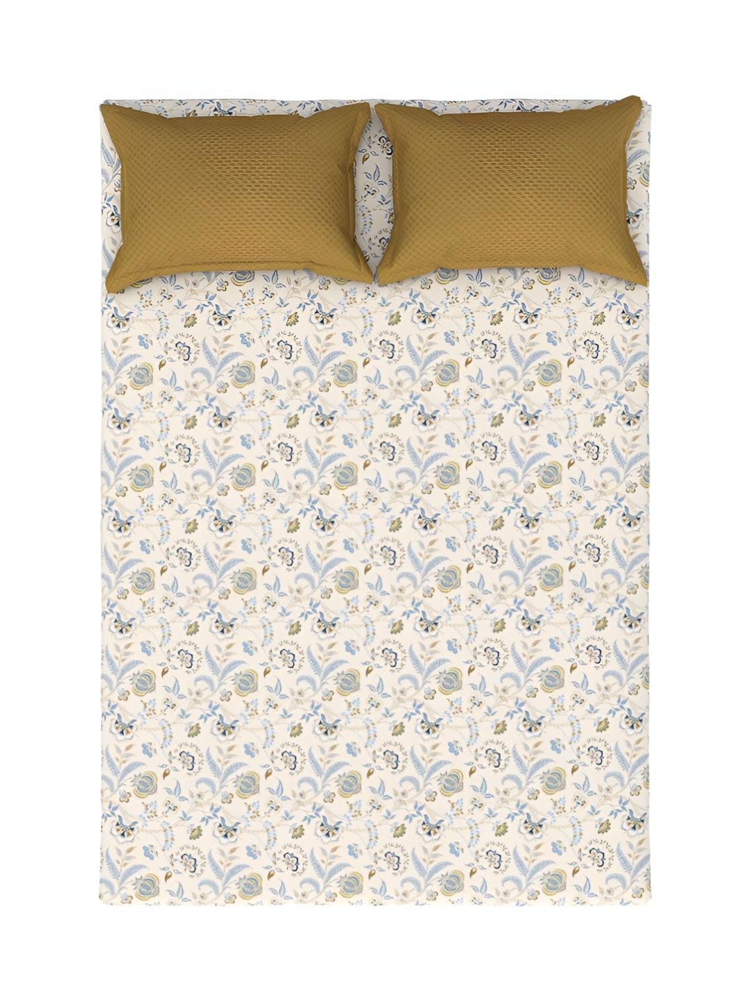 MYTRIDENT Doris Meadow Powder Flat 144TC Queen Cotton 1 Bedsheet with 2 Pillow Covers