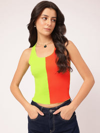 DressBerry Electric Duo Colorblocked Ribbed Top