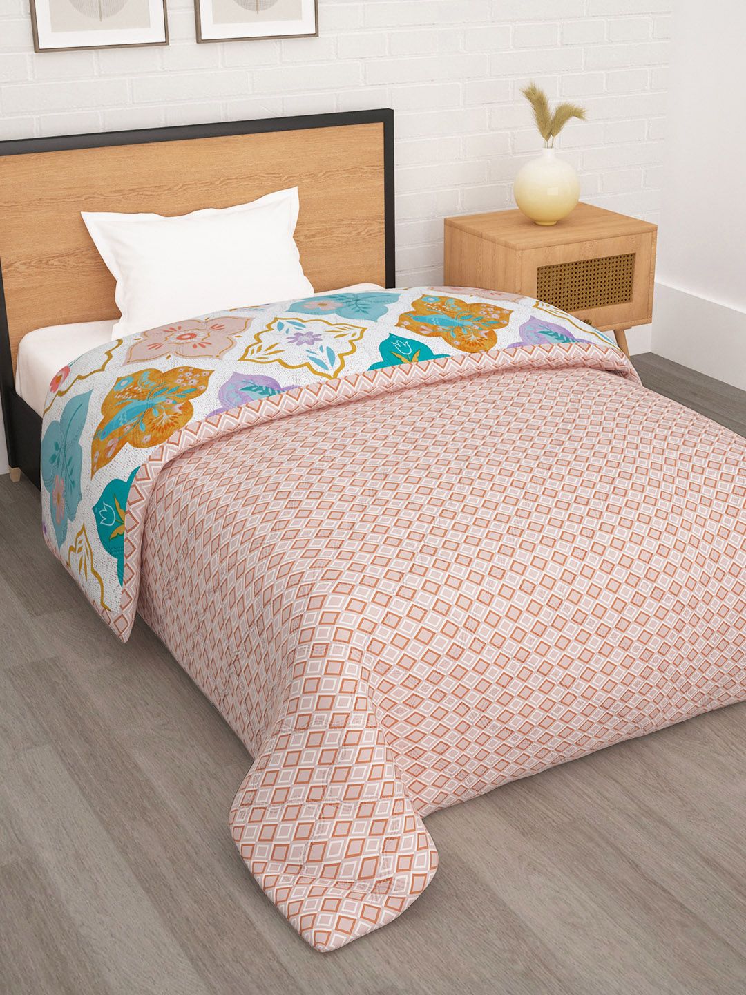 Story@home Magenta Brown Reversible Ac Room 180 GSM Single Bed Comforter