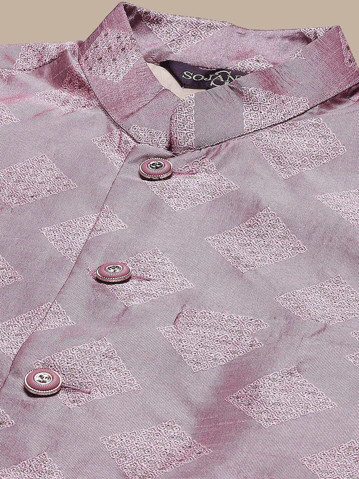 SOJANYA Mandarin Collar Regular Kurta With Churidar & Nehru Jacket
