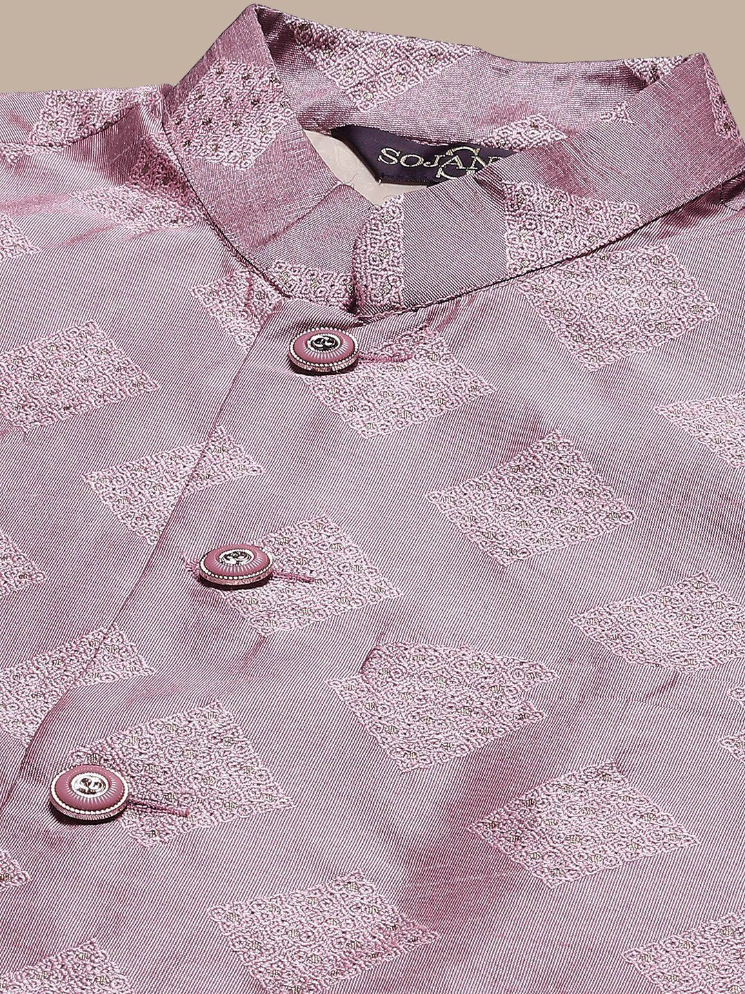 SOJANYA Mandarin Collar Regular Kurta With Churidar & Nehru Jacket