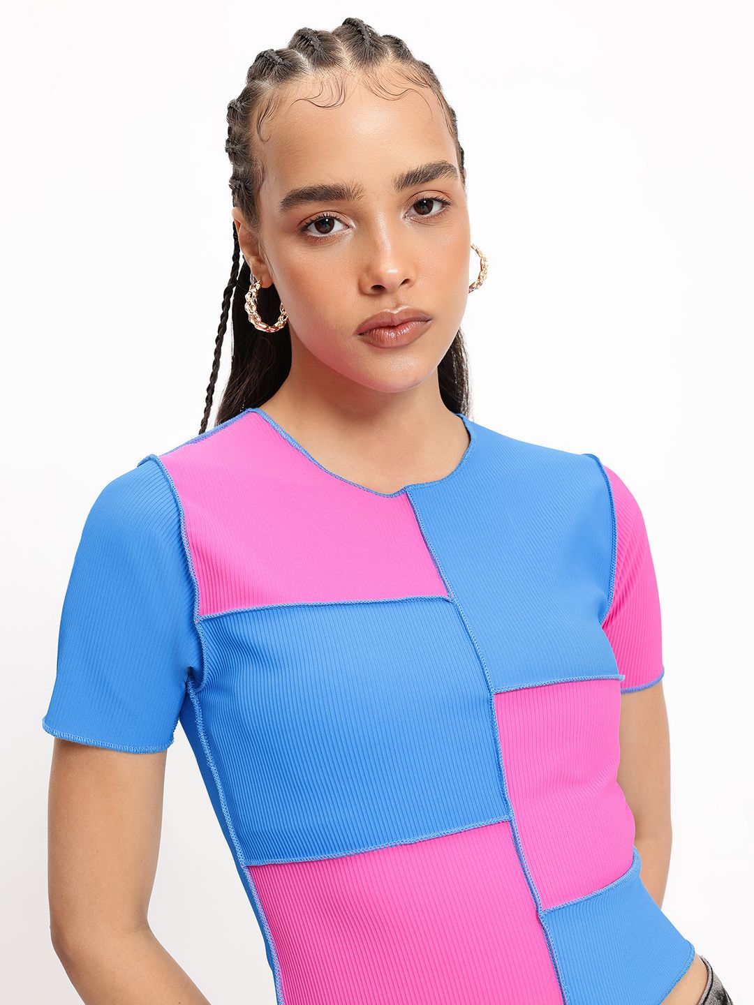 DressBerry The Patchwork Passion Ribbed Top