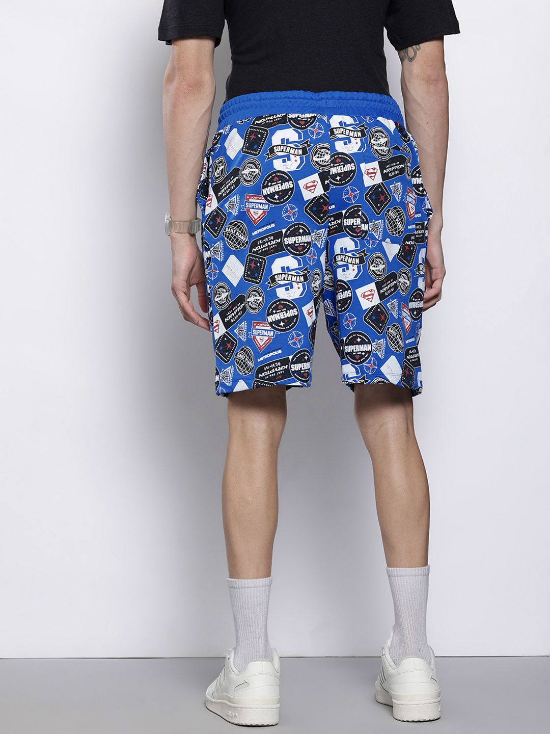 The Indian Garage Co Men Superman Printed Loose Fit Shorts