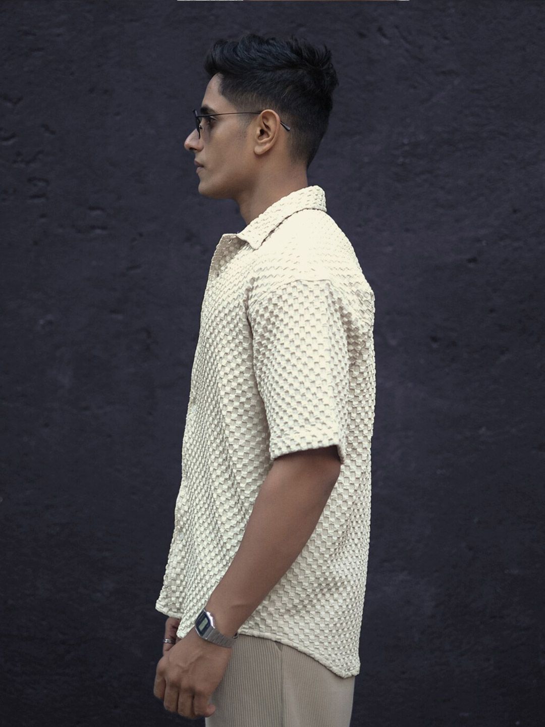 Powerlook India Slim Textured Oversized Casual Shirt