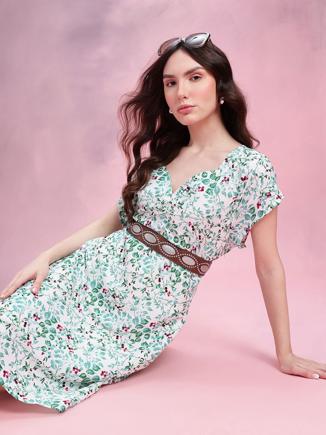 Dressberry Floral Print A-Line Dress