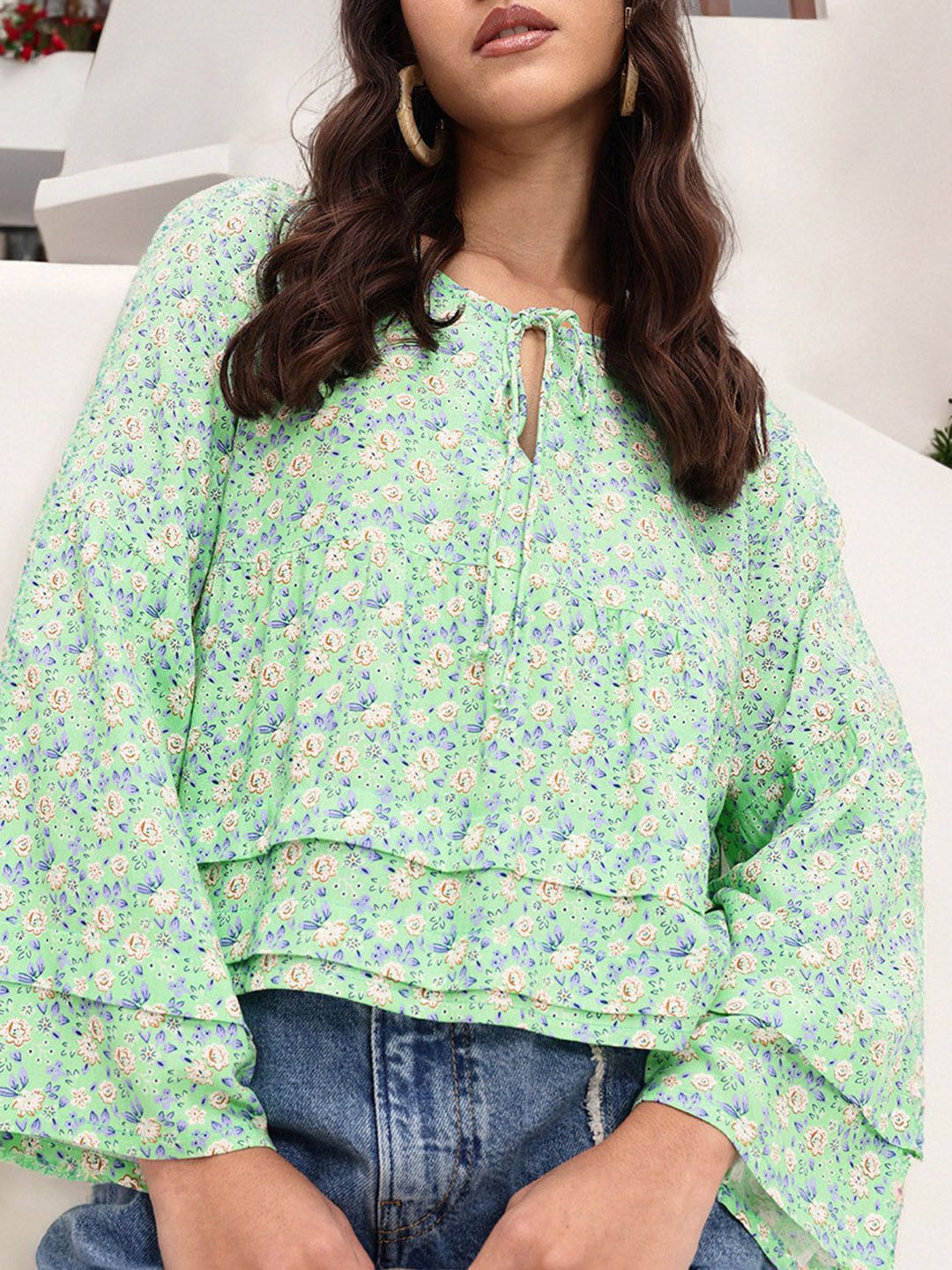 DressBerry Flutter Falls Tiered A-Line Top