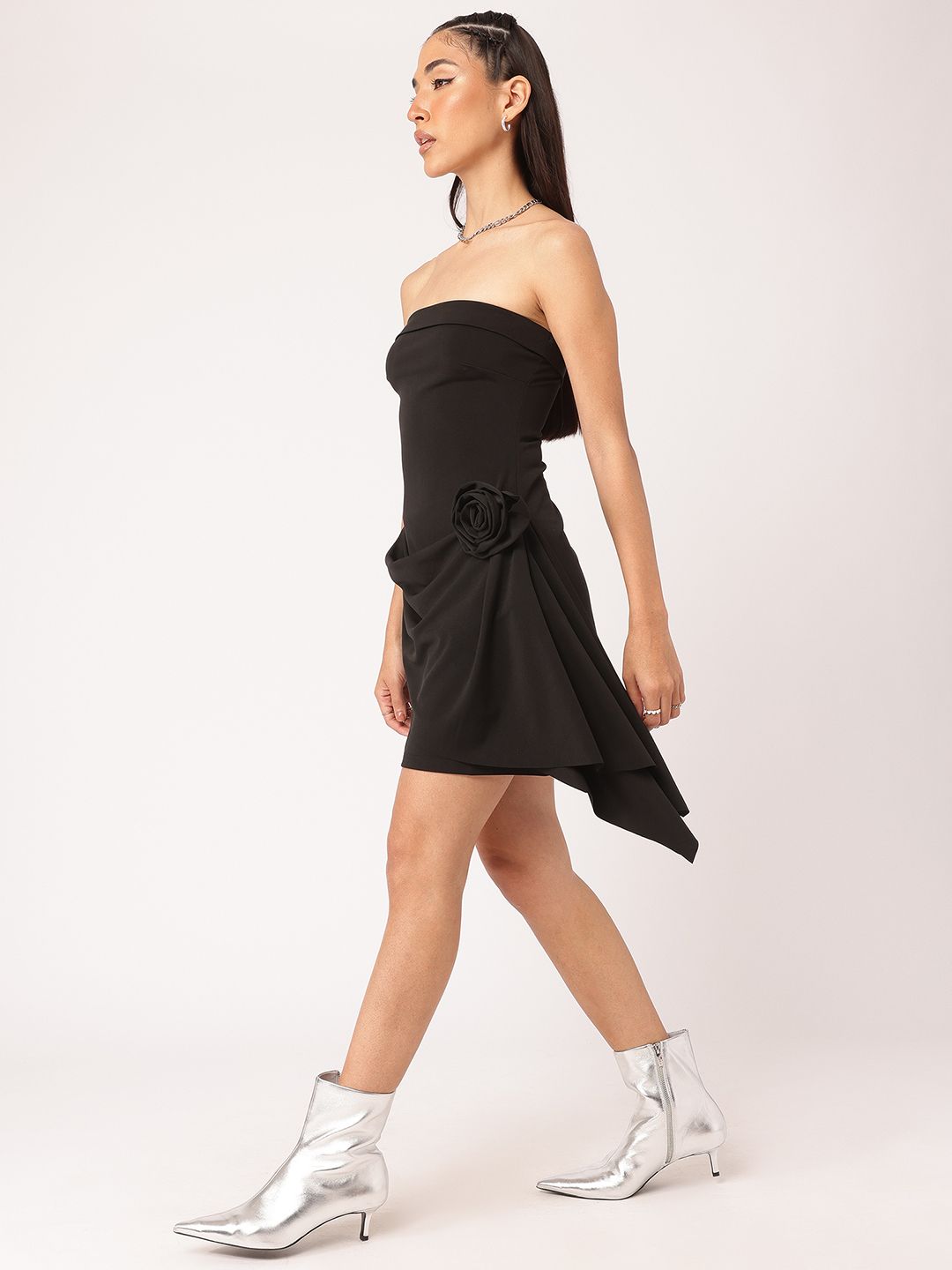 DressBerry Corsage Crush Draped Strapless Dress