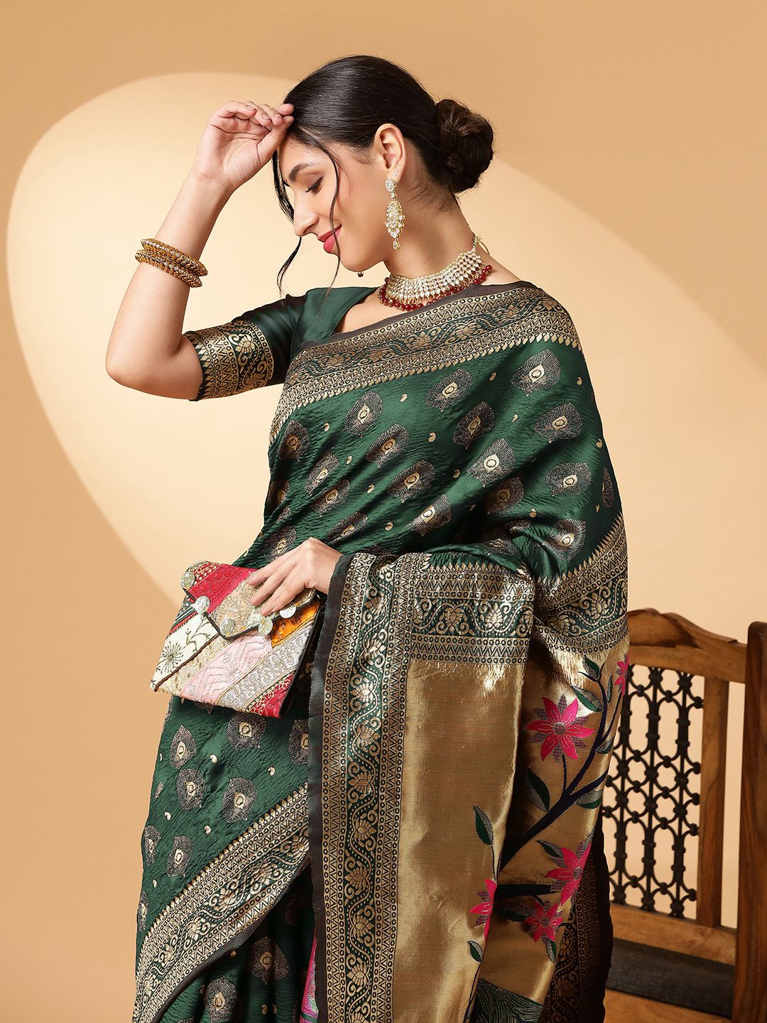 KALINI Ethnic Motifs  Paithani Saree