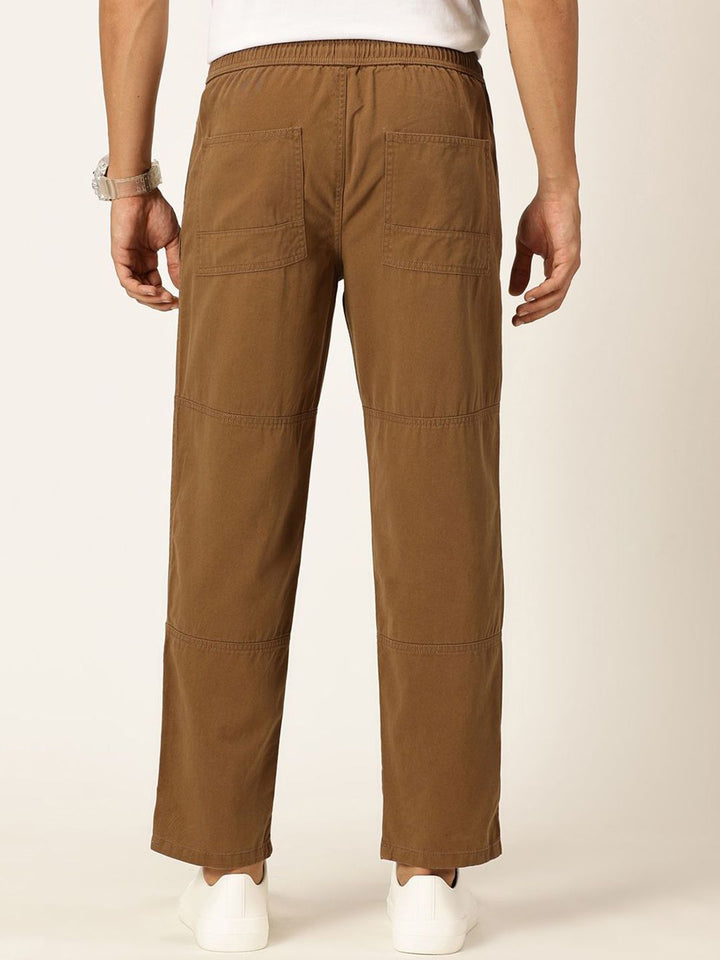 Thomas Scott Men Relaxed Loose Fit Mid-Rise Pure Cotton Trousers