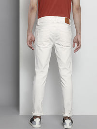 The Indian Garage Co Men White Slim Fit Low Distress Stretchable Jeans