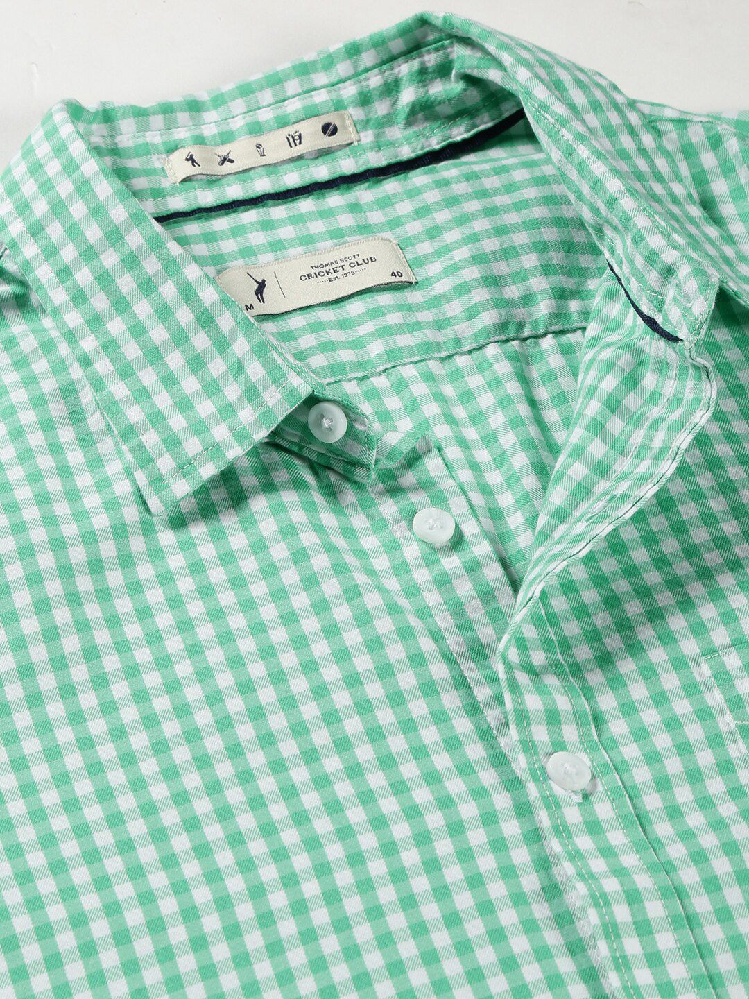 Thomas Scott Micro Checks Classic Slim Fit Cotton Casual Shirt