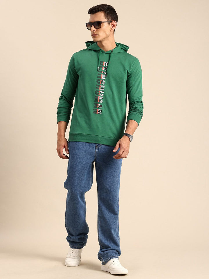 Being Human Brand Logo Printed Pure Cotton Hooded Sweatshirt