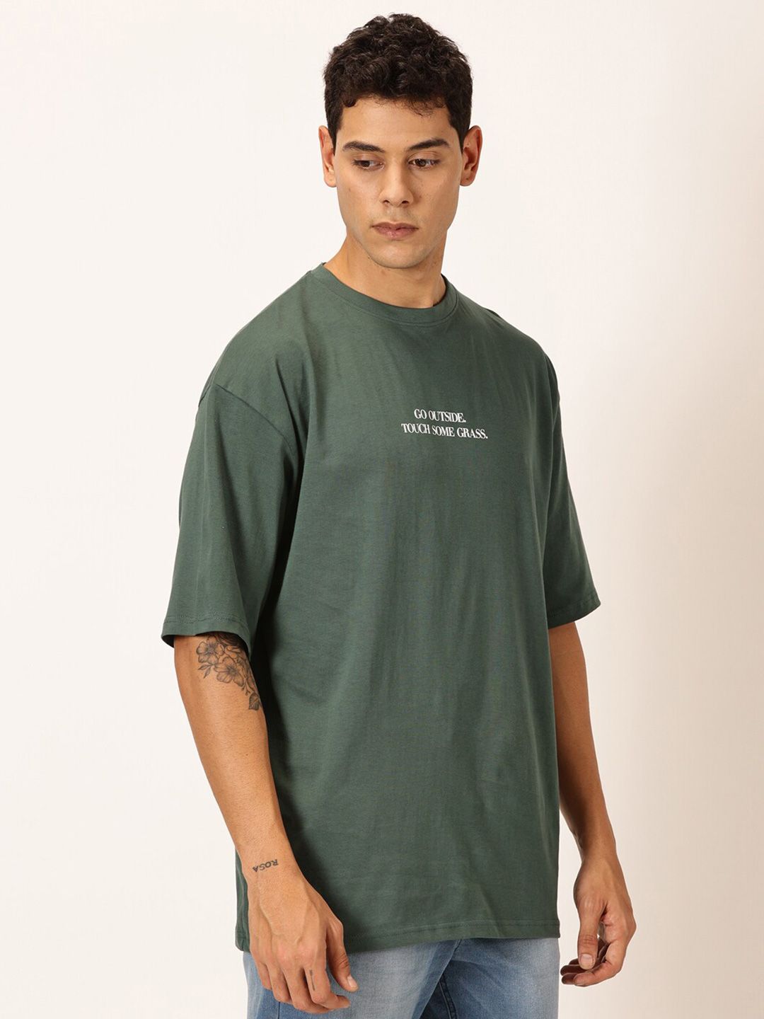 Thomas Scott Round Neck Typography Printed Cotton Oversized T-shirt