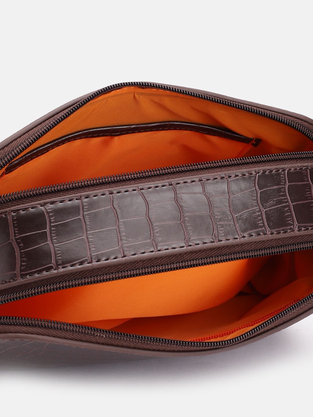 Lino Perros Croc Textured Structured Sling Bag