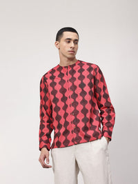 ether Artisan Pure Cotton Hand Block Printed Relaxed Fit Shirt