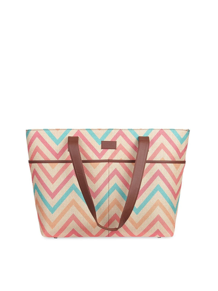 ZOUK Pink Self Design Sustainable Tote Bag
