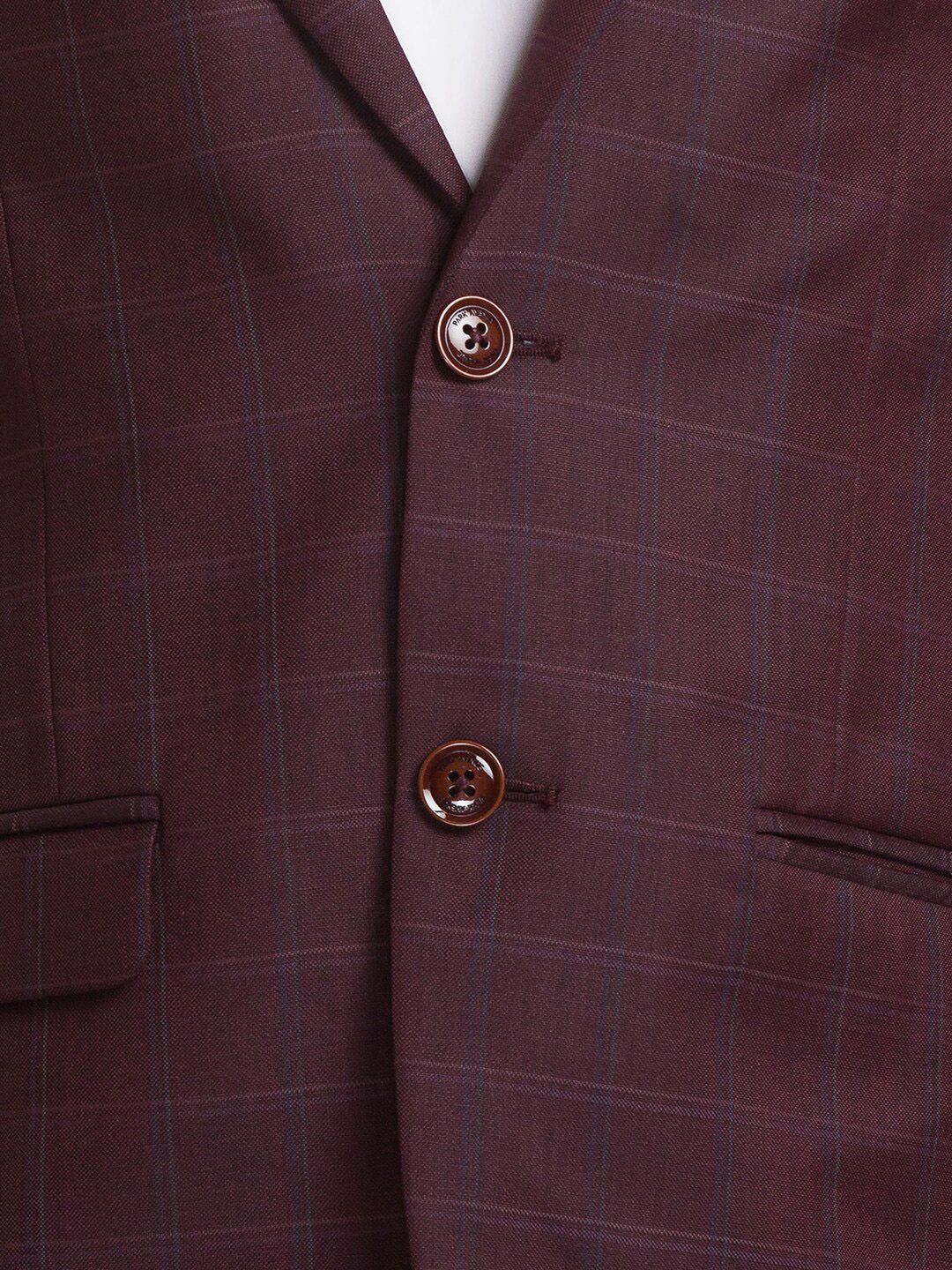 Park Avenue Men Checked Single Breasted Two Piece Formal Suit