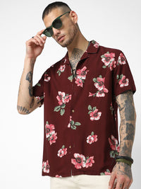 VASTRADO Floral Printed Oversized Casual Shirt
