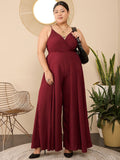Berrylush Curve Women Plus Size Wide Leg Culotte Jumpsuit