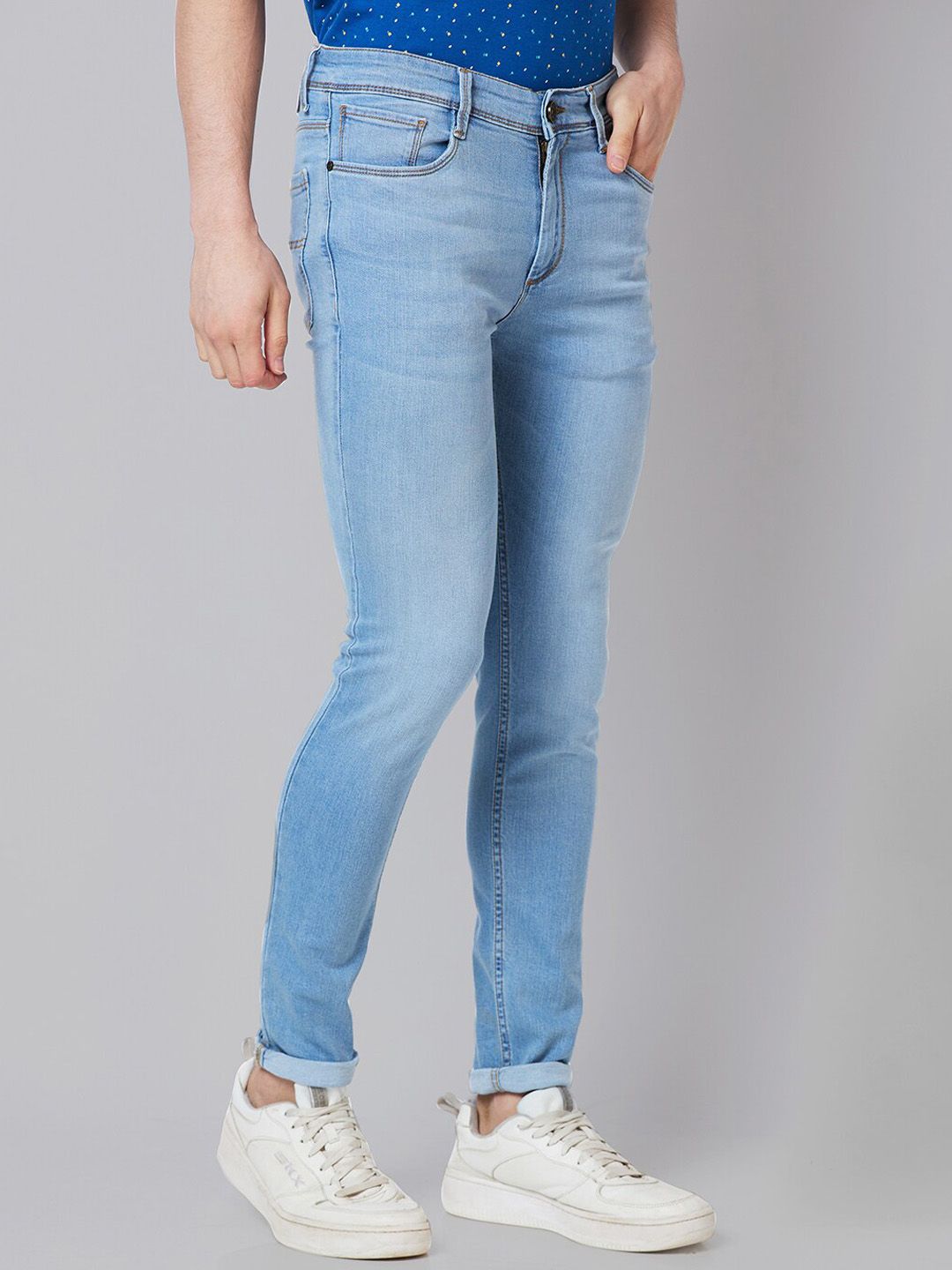 Park Avenue Men Clean Look Slim Fit Low-Rise Light Fade Jeans