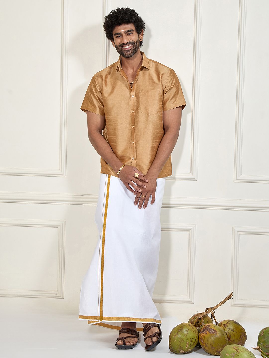 VASTRAMAY Premium Spread Collar Casual Shirt