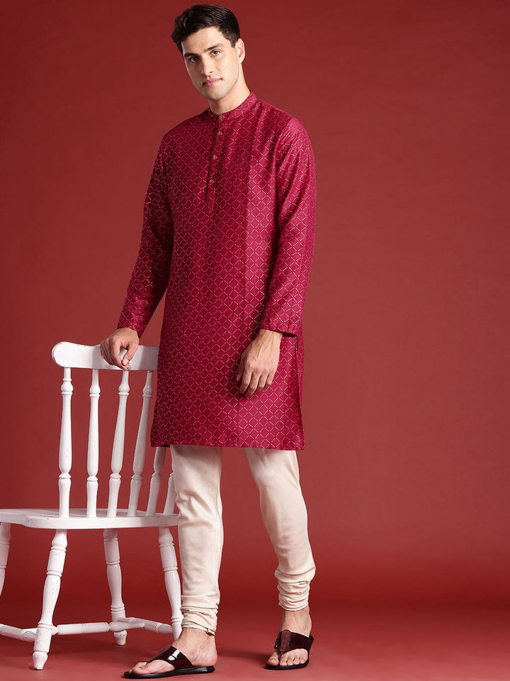 Anouk Men Printed Regular Kurta with Churidar