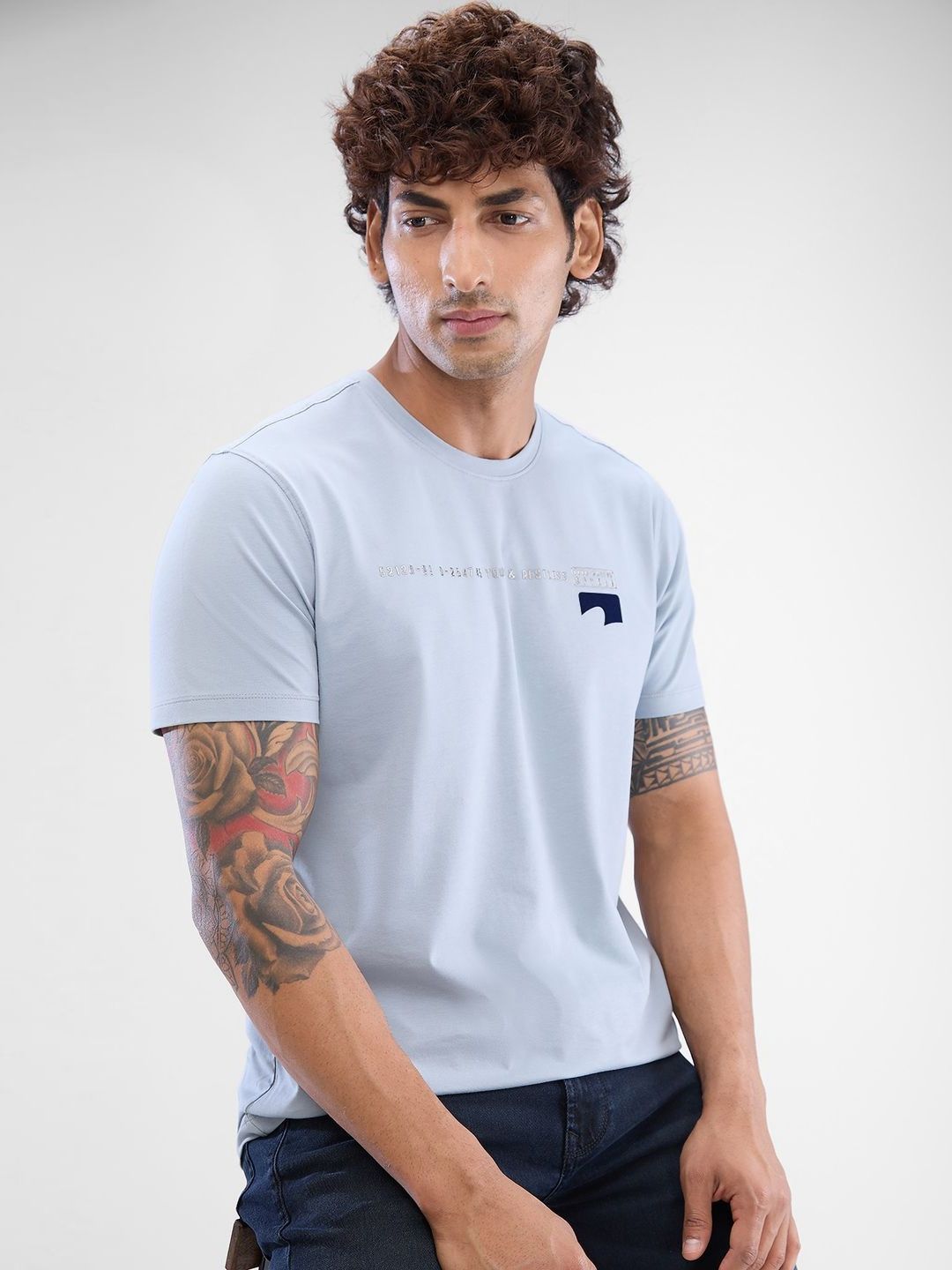 SPYKAR Men Typography Printed Slim Fit Round Neck T-shirt