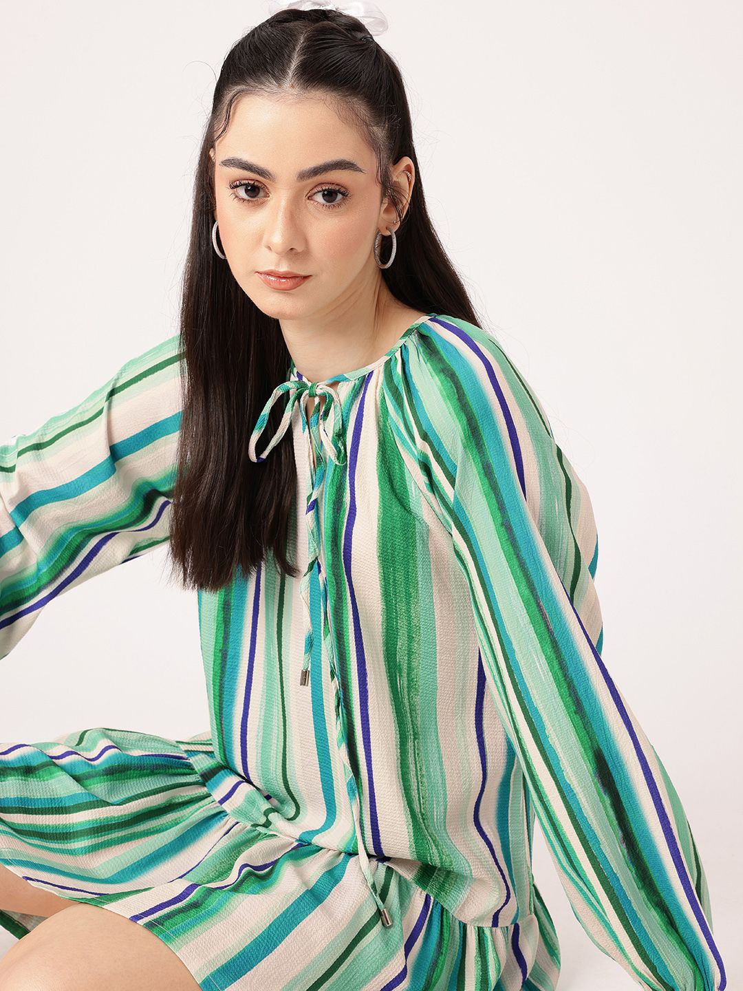 DressBerry Feminine Flair Sweet Striped A-Line Mini Dress
