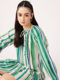 DressBerry Feminine Flair Sweet Striped A-Line Mini Dress