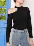 DressBerry Delightful Cold Shoulder Style Regular Top