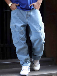 Powerlook Men Boyfriend Fit Mid-Rise Cargo Jeans