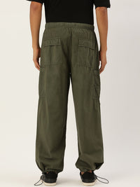 Bene Kleed Men Mid Rise Parachute Fit Pure cotton Cargos Trouser