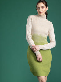 DressBerry Colourblocked High Neck Sweater Dress