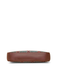 ZOUK Blue Printed Structured Baguette Sling Bag