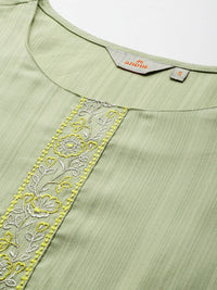 Anouk Floral Yoke Design Thread Work Detail Straight Kurta