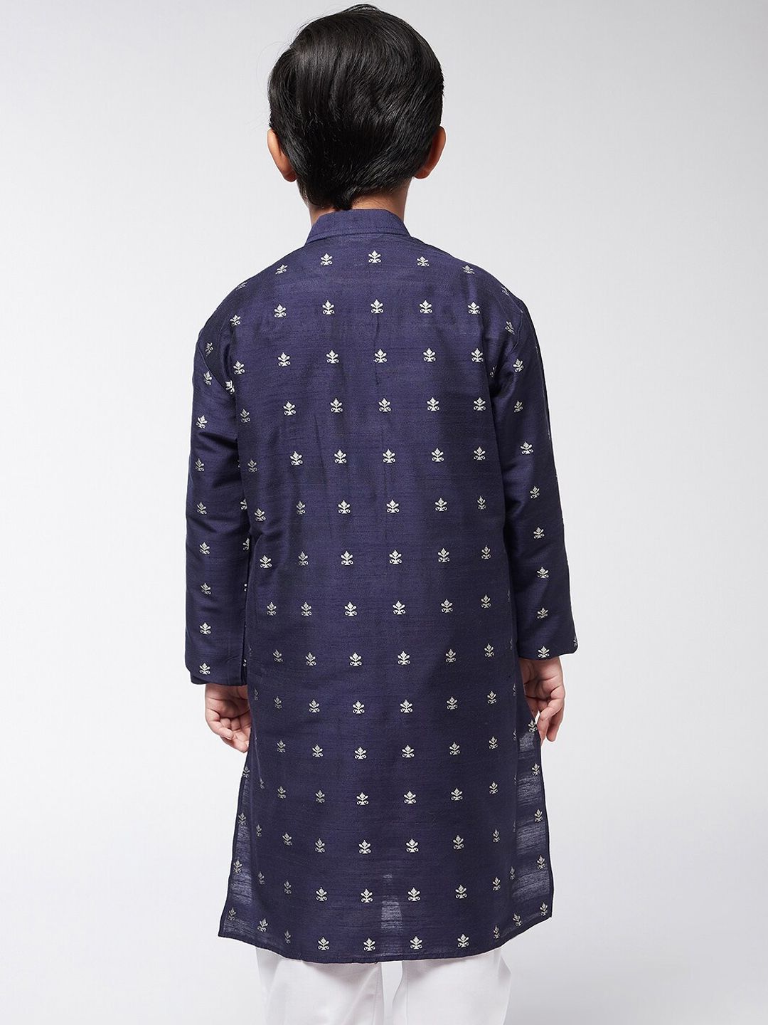 SOJANYA Boys Navy Blue Geometric Printed Kurta