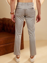 DENNISON Men Textured Smart Tapered Fit Easy Wash 4-Way Lycra Chinos