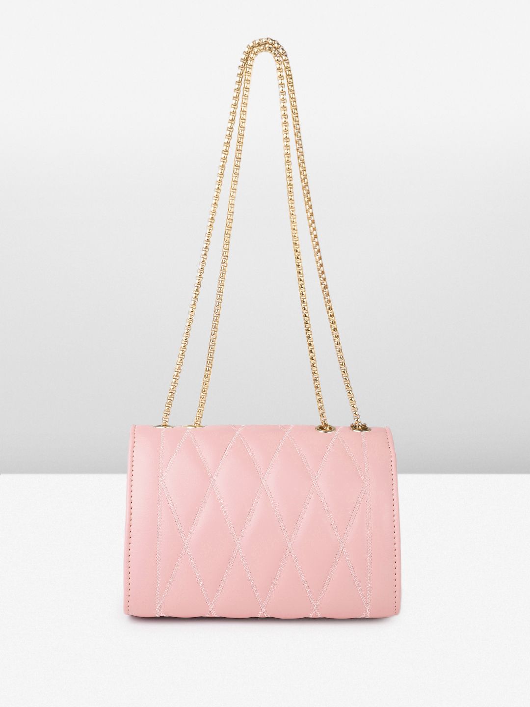 DressBerry Textured Structured Shoulder Bag with Quilted