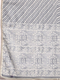 Libas Bandhani Printed Pleated Pure Cotton Kurta with Palazzos & With Dupatta