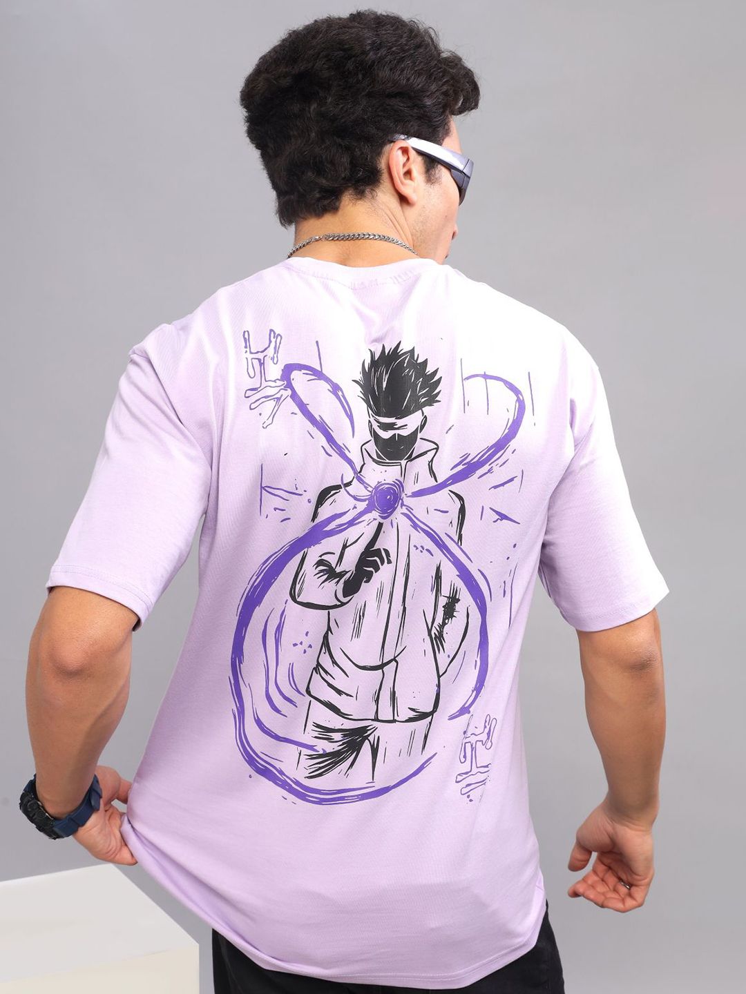 ADRO Anime Printed Round Neck Cotton Oversized T-shirt