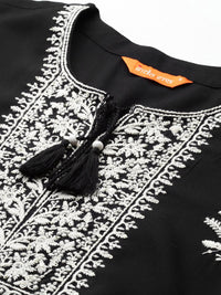 Indo Era Women Floral Embroidered Thread Work Kurta