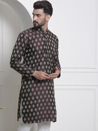 SOJANYA Kolar Mandarin Zari Motif Etnik Kurta