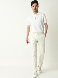 RARE RABBIT Men Popins Slim Fit Mid Rise Cotton Casual Trouser