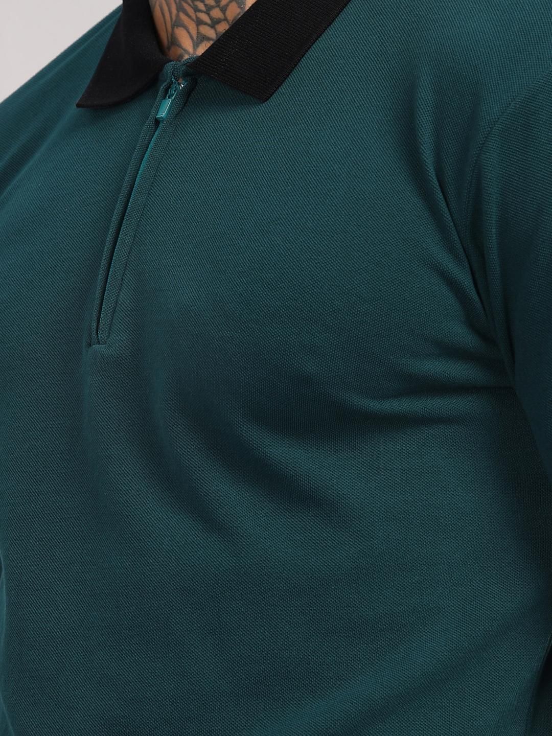 ADRO Men Teal Cotton Tshirts