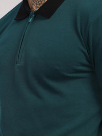 ADRO Men Teal Cotton Tshirts